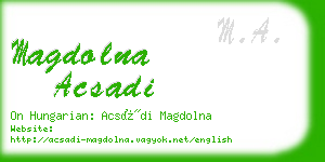 magdolna acsadi business card